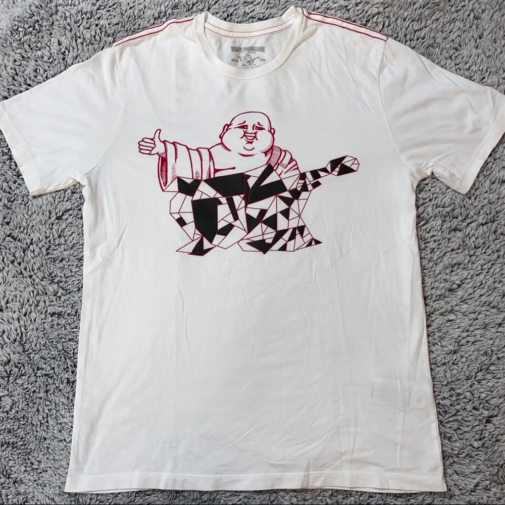 True Religion Crew Neck Buddha T-Shirt White Small
